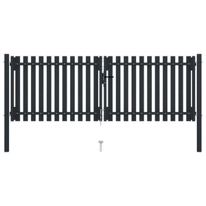 Dubbeldörrsgrind stål 300x125 cm antracit