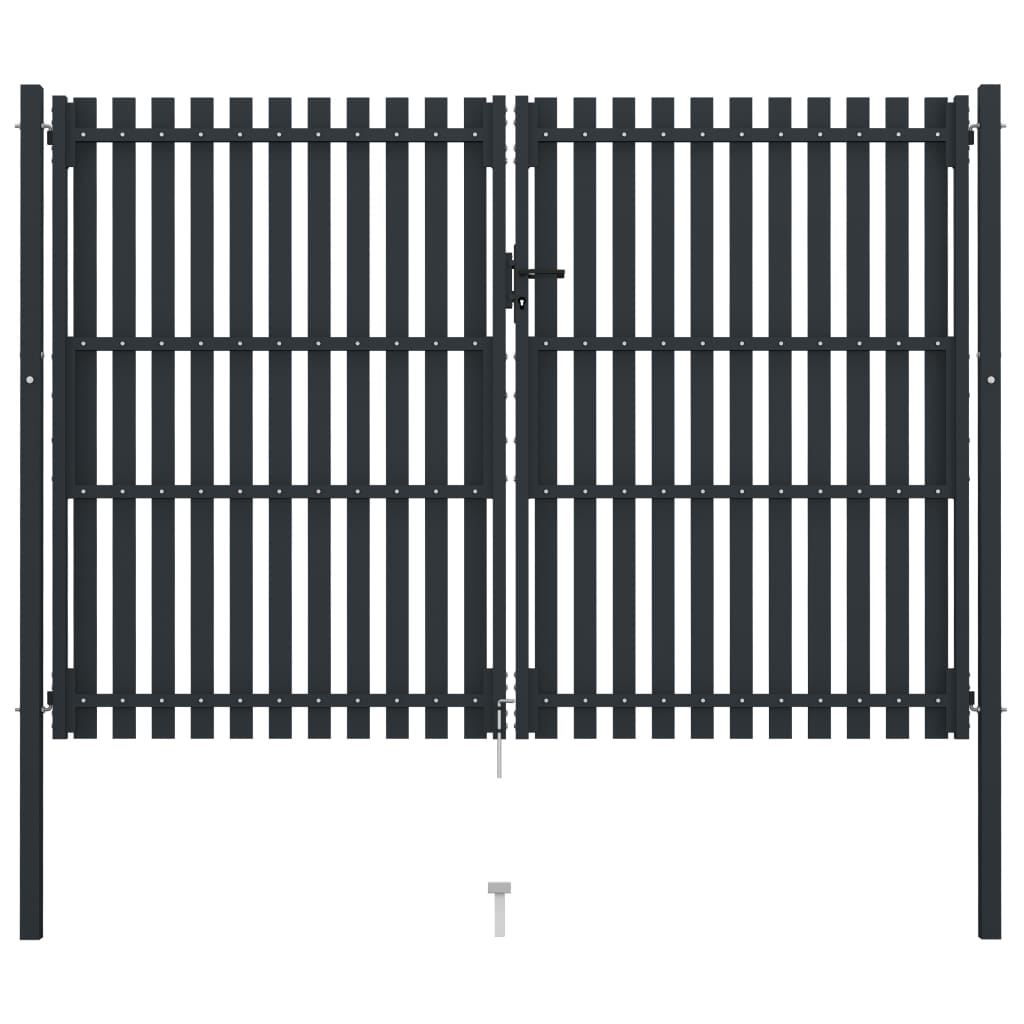 Dubbeldörrsgrind stål 300x200 cm antracit