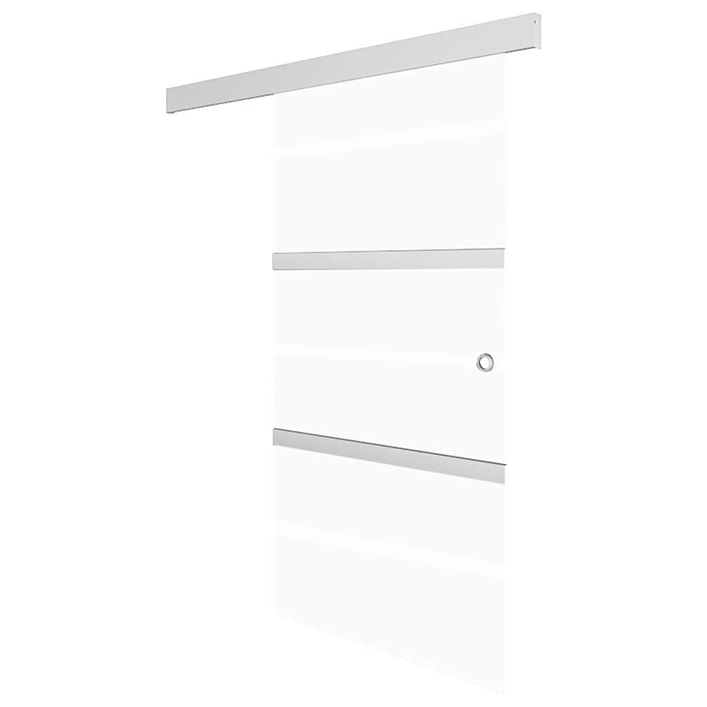 Skjutdörr ESG-glas och aluminium 76x212 cm silver