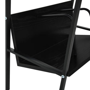 Bokhylla 2 hyllplan svart 52x28x59 cm konstruerat trä