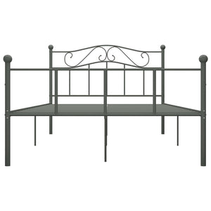 Sängram utan madrass grå metall 160x200 cm