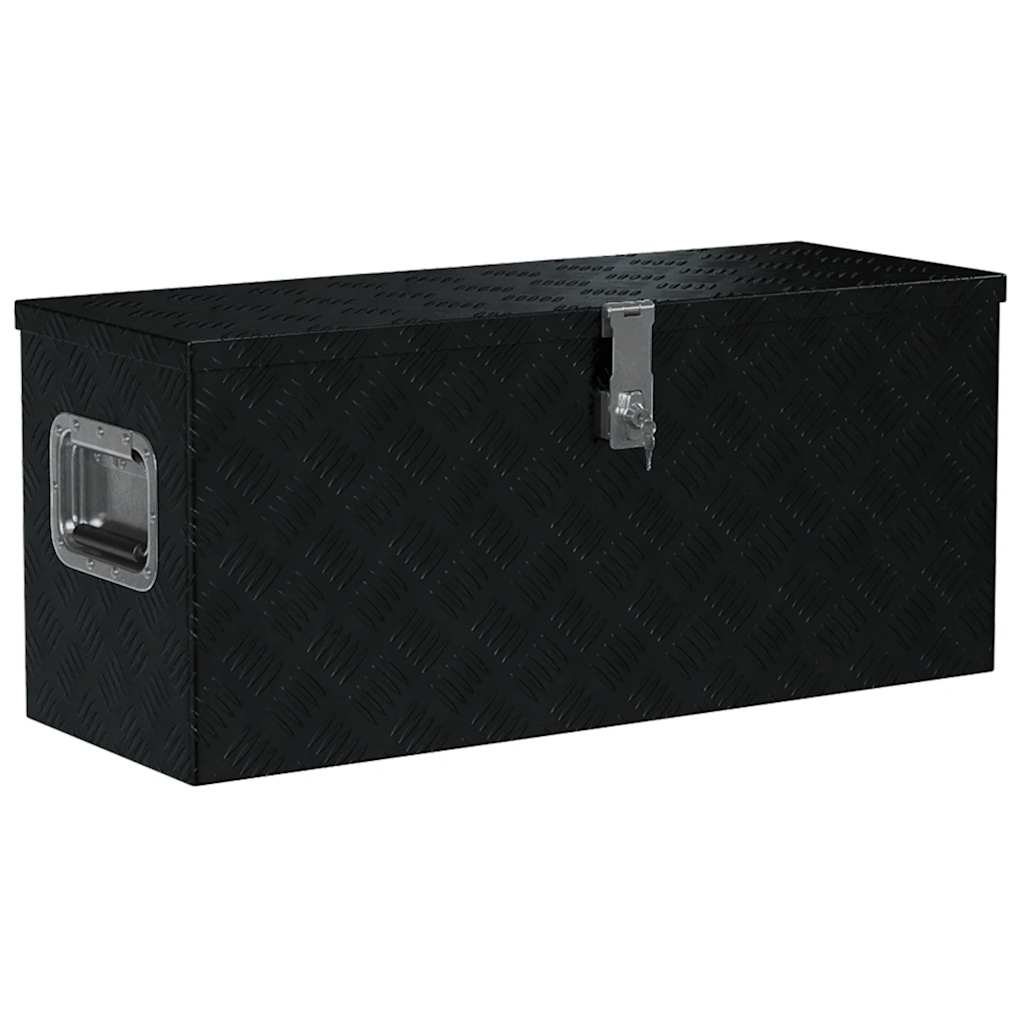 Förvaringslåda aluminium 80x30x35 cm svart