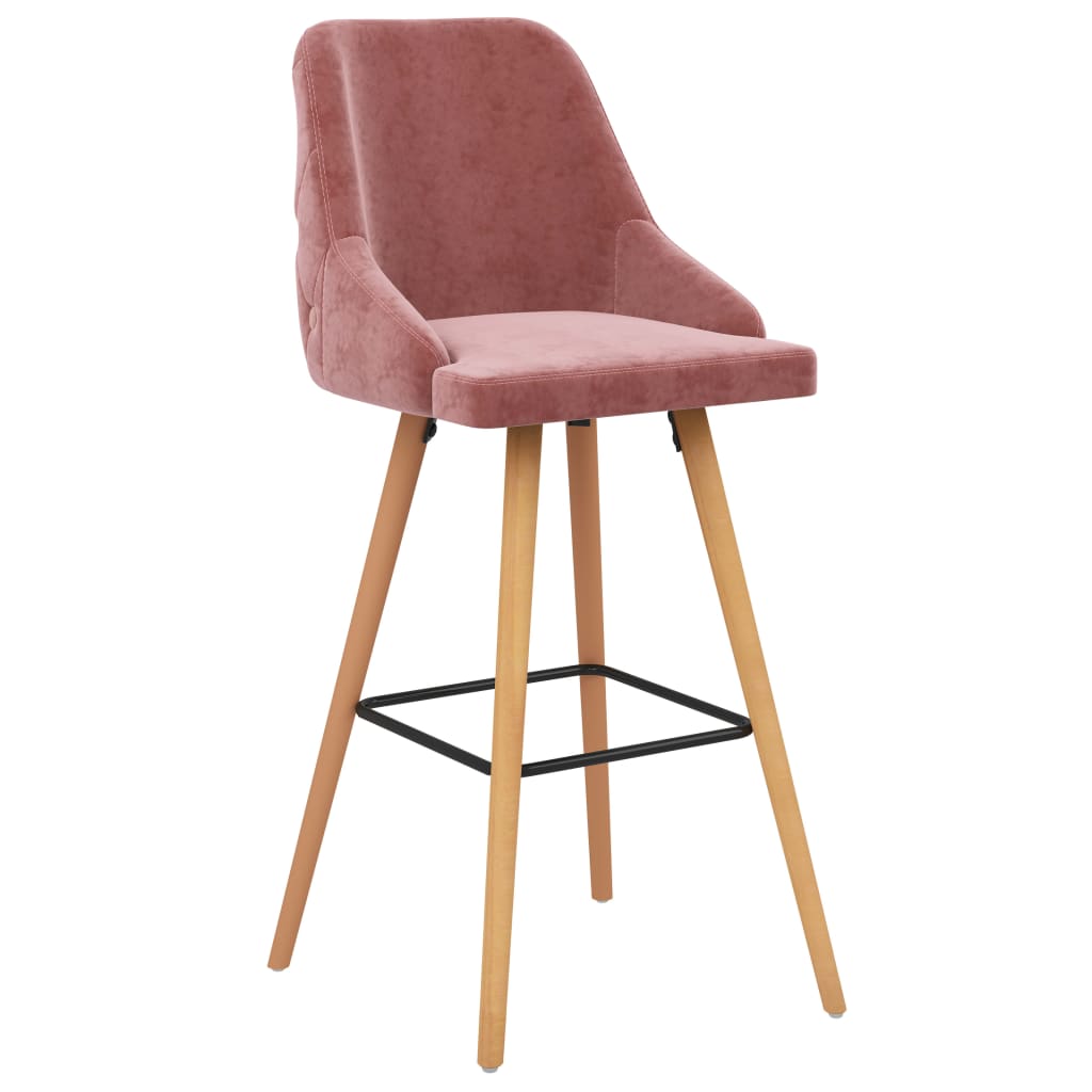 Barstolar 2 st rosa sammet
