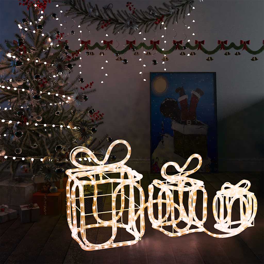 Juldekoration julklappar med 180 LED inomhus/utomhus