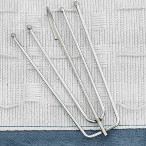 Mörkläggningsgardiner med krokar linnelook 2 st blå 140x245 cm