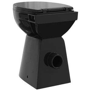 Kantlös toalett 7 cm extra höjd mjukstängande svart keramik
