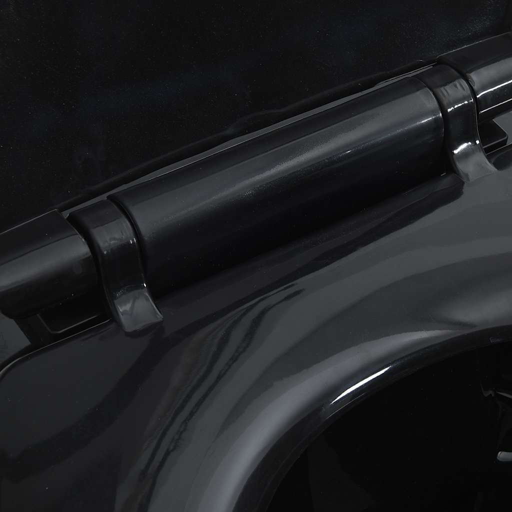 Kantlös toalett 7 cm extra höjd mjukstängande svart keramik