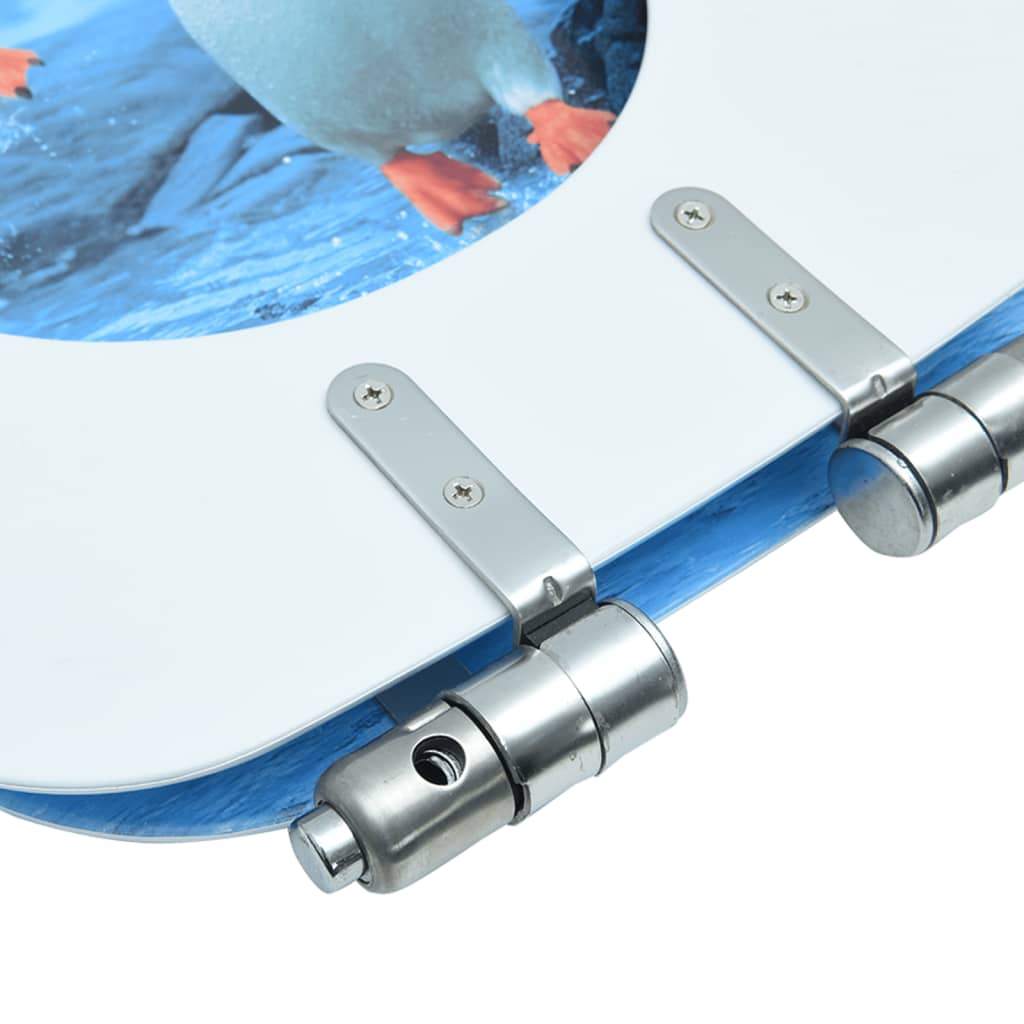 Toalettsits med mjuk stängning MDF pingvin