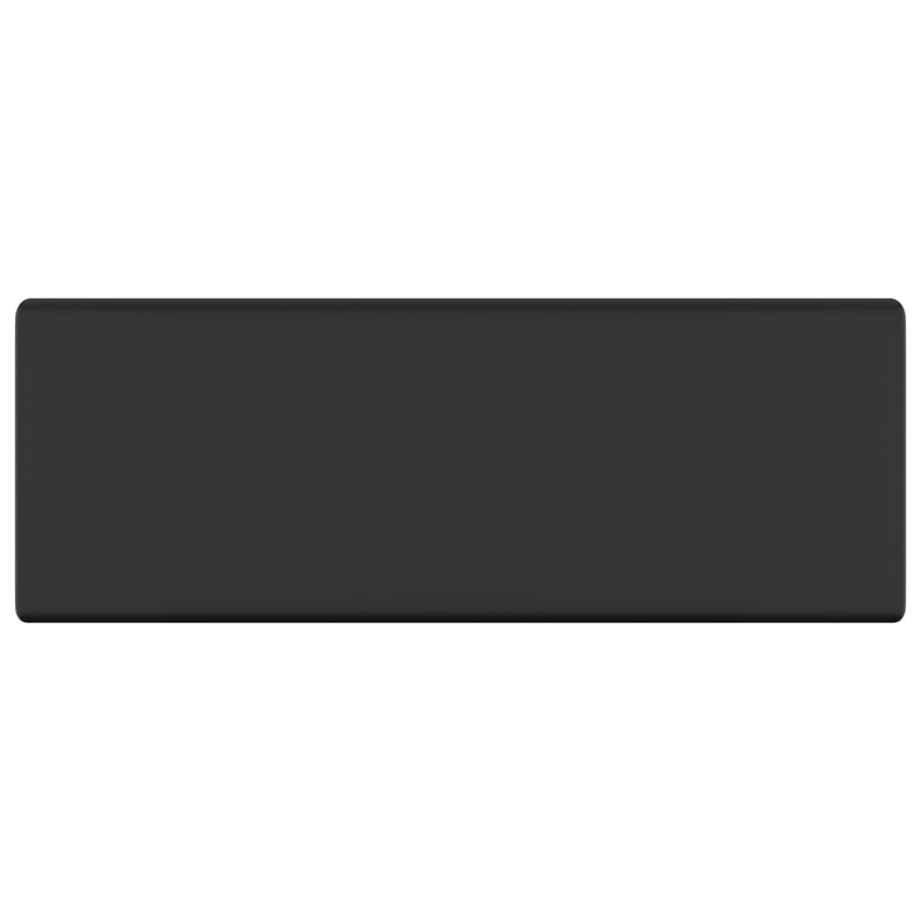 Fyrkantigt handfat bräddavlopp matt svart 41x41 cm keramik