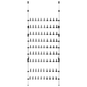 Teleskopisk skohylla med stänger aluminium
