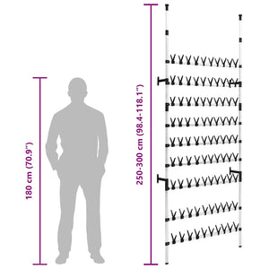 Teleskopisk skohylla med stänger aluminium