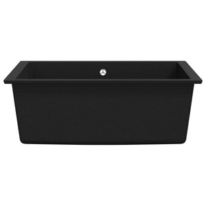 Diskho med bräddavlopp svart granit