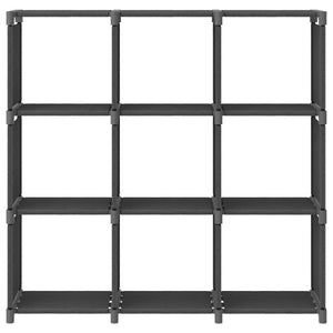 Hylla med 9 kuber grå 103x30x107,5 cm tyg