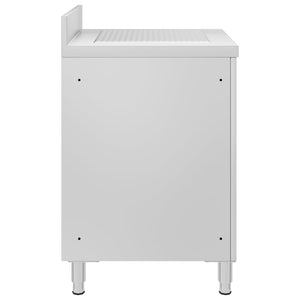 Diskbänk med avrinningsyta för storkök rostfritt stål