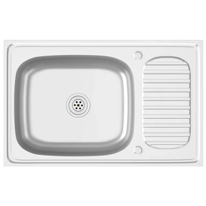 Diskho med avrinningsyta silver 800x500x155 mm rostfritt stål