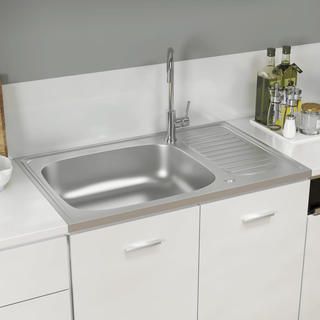 Diskho med avrinningsyta silver 800x500x155 mm rostfritt stål