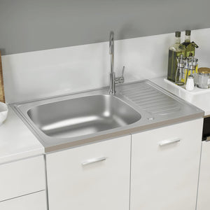 Diskho med avrinningsyta silver 800x500x155 mm rostfritt stål