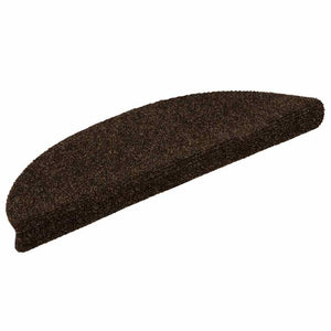 Trappmattor självhäftande 15 st 56x17x3 cm bruna halvrunda