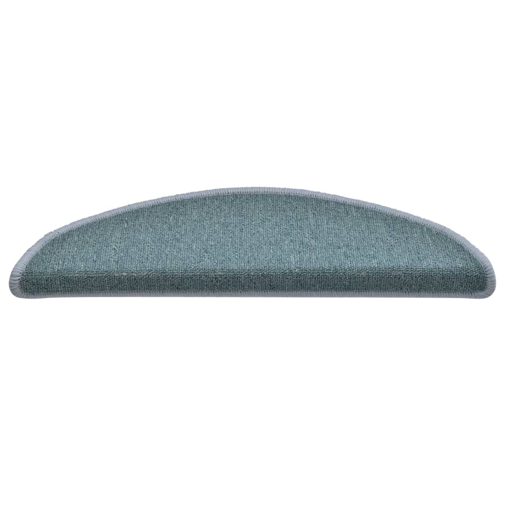 Trappmattor 15 st 56x17x3 cm havsblå halvrunda