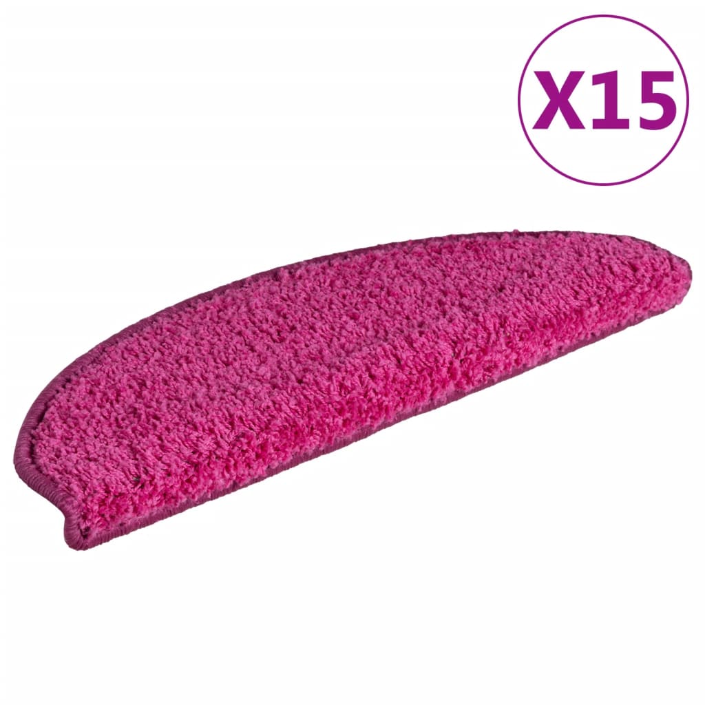 Trappmattor 15 st 65x21x4 cm rosa halvrunda stora