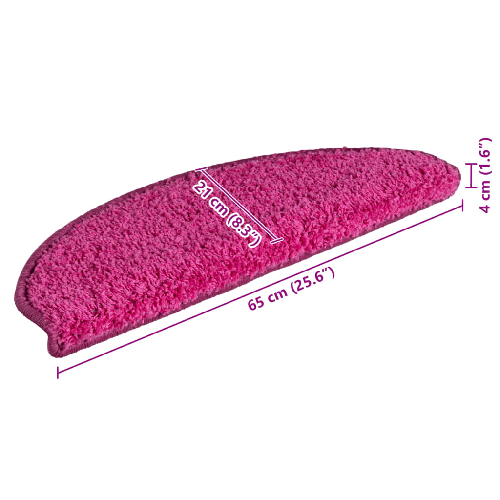 Trappmattor 15 st 65x21x4 cm rosa halvrunda stora