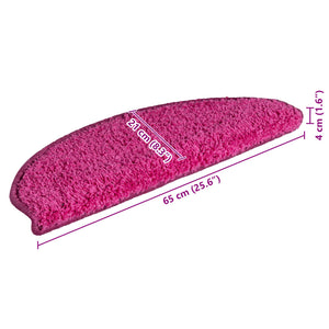 Trappmattor 15 st 65x21x4 cm rosa halvrunda stora