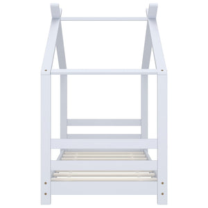 Barnsäng vit massiv furu 70x140 cm