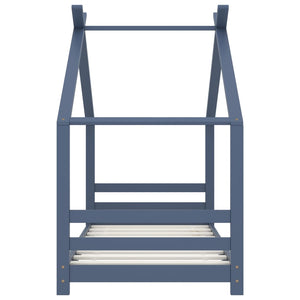 Barnsäng grå massiv furu 80x160 cm