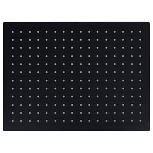 Regnduschhuvud rostfritt stål 40x30 cm rektangulärt svart