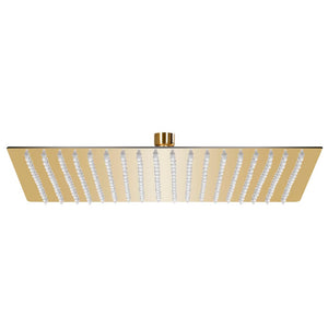 Regnduschhuvud rostfritt stål 50x50 cm fyrkantigt guld