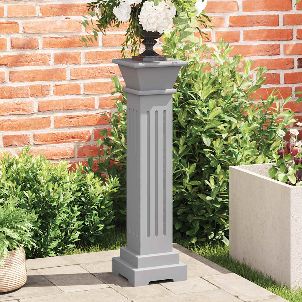 Klassisk blompelare grå 17x17x66 cm MDF