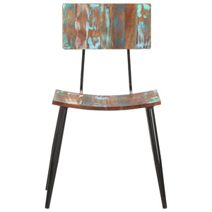 Matstolar 4 st massivt återvunnet trä