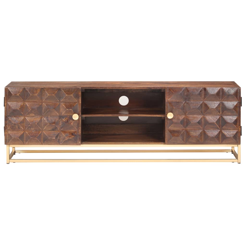 TV-bänk 124x29x45 cm massivt mangoträ