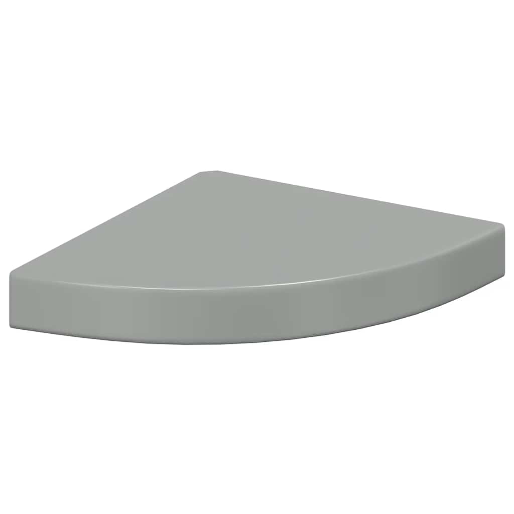 Svävande hörnhylla grå högglans 25x25x3,8 cm MDF