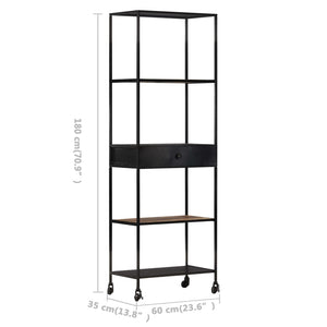 Bokhylla 60x35x180 cm grovt mangoträ och järn