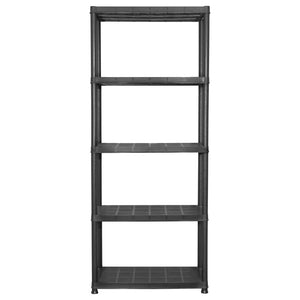 Förvaringshylla 5 hyllor svart 71x38x170 cm plast