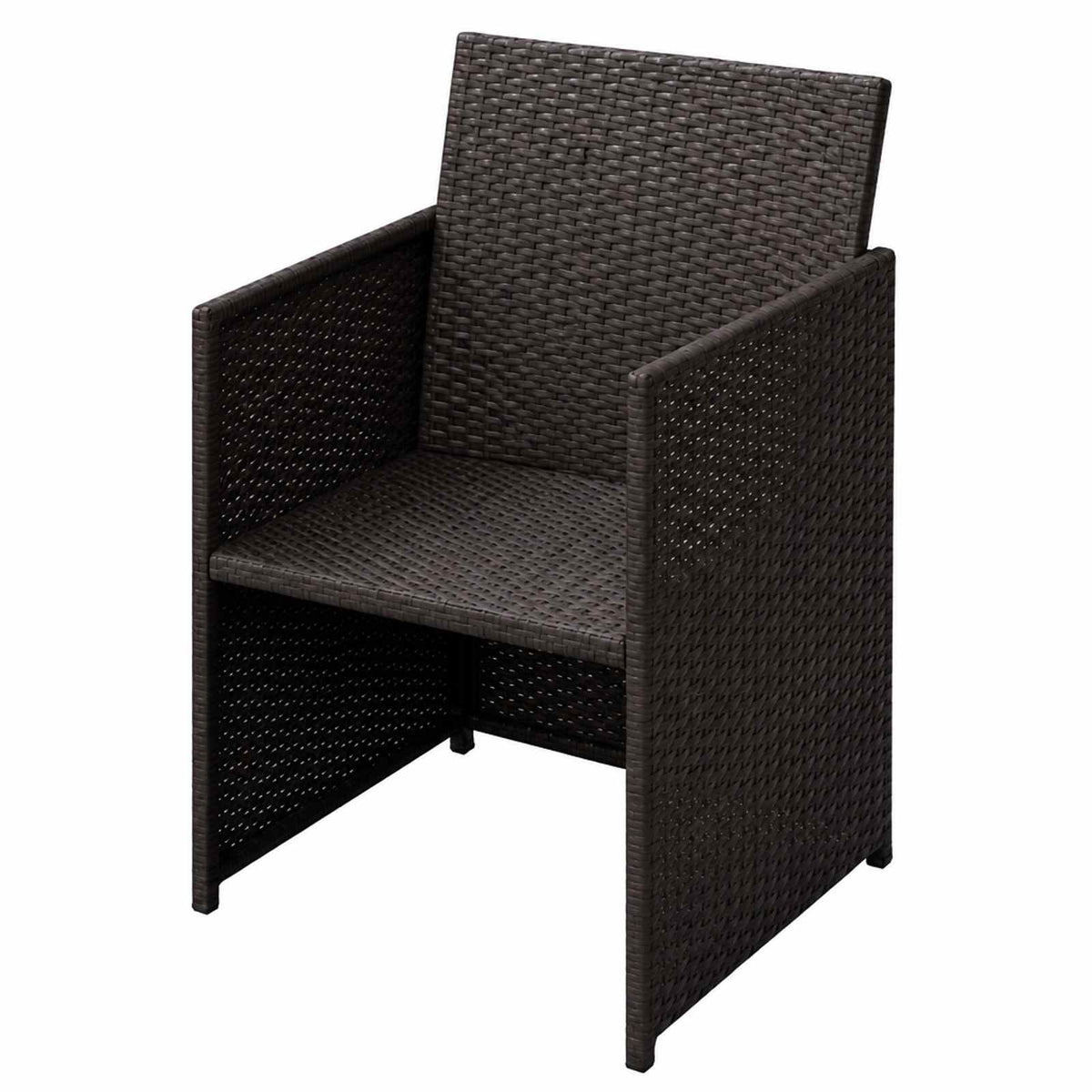 Trädgårdsstolar 3 st Brun Poly rattan