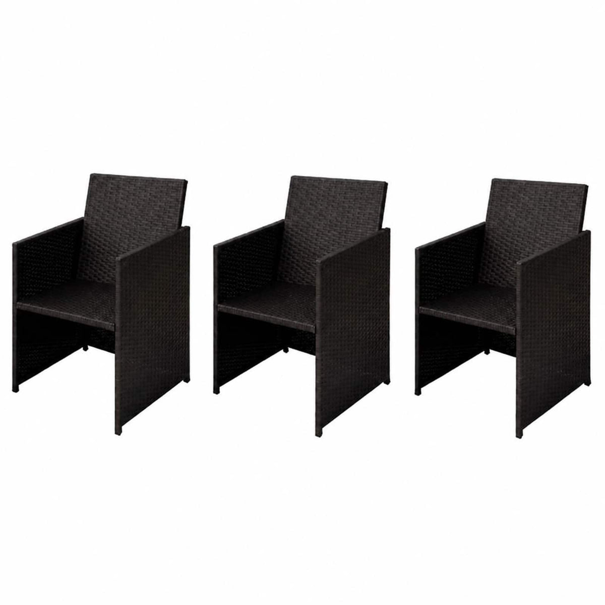Trädgårdsstolar 3 st Brun Poly rattan