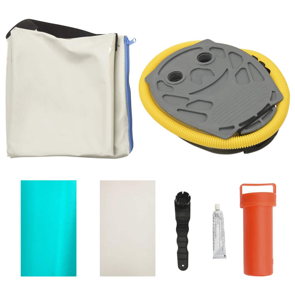 Uppblåsbar gymnastikmatta med pump 60x100x20 cm PVC grön