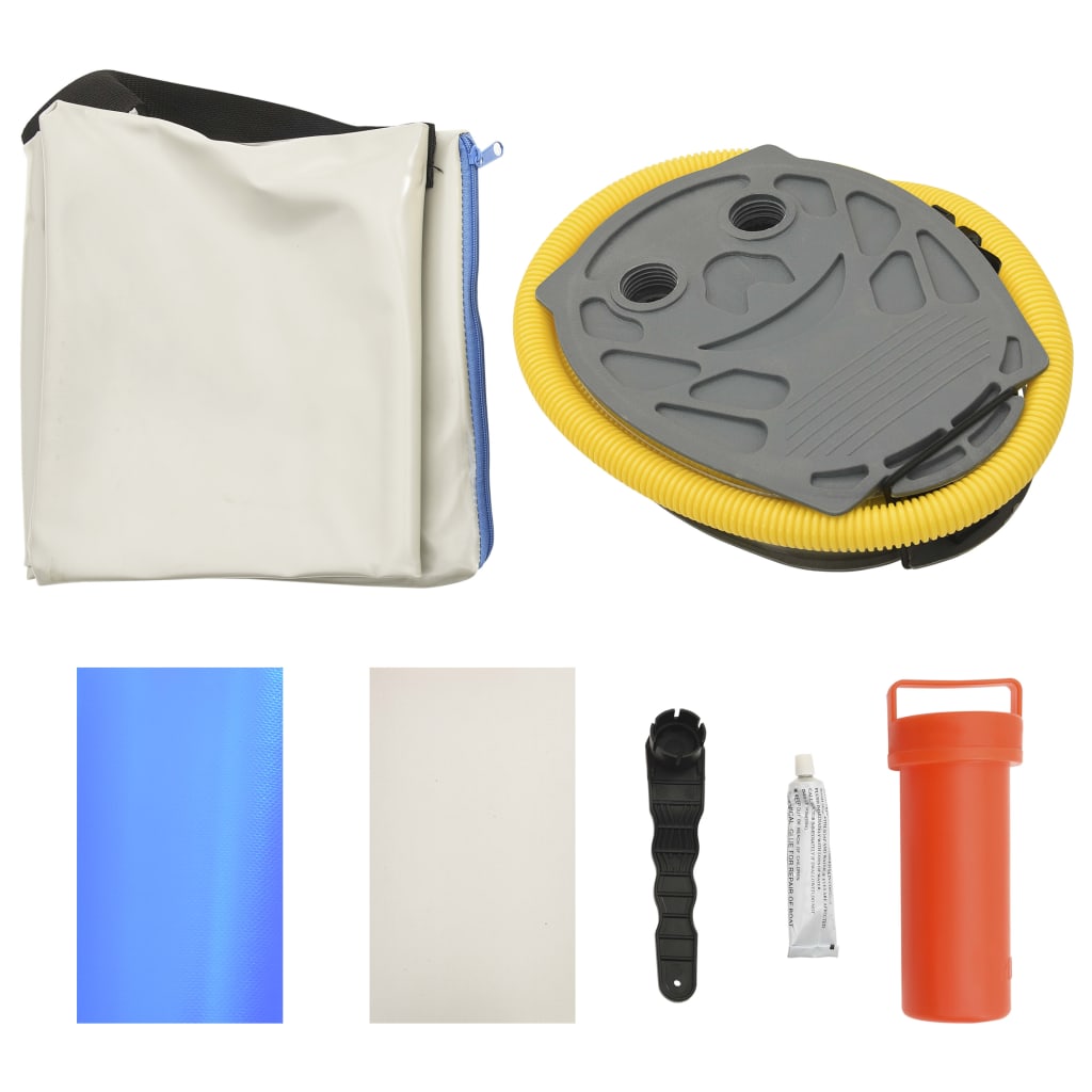 Uppblåsbar gymnastikmatta med pump 300x100x15 cm PVC blå