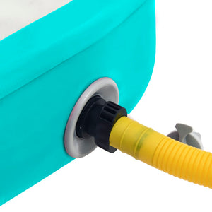 Uppblåsbar gymnastikmatta med pump 400x100x15 cm PVC grön