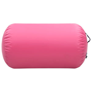 Uppblåsbar gymnastikrulle med pump 100x60 cm PVC rosa
