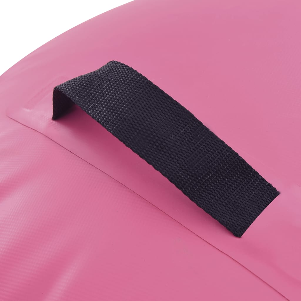 Uppblåsbar gymnastikrulle med pump 100x60 cm PVC rosa