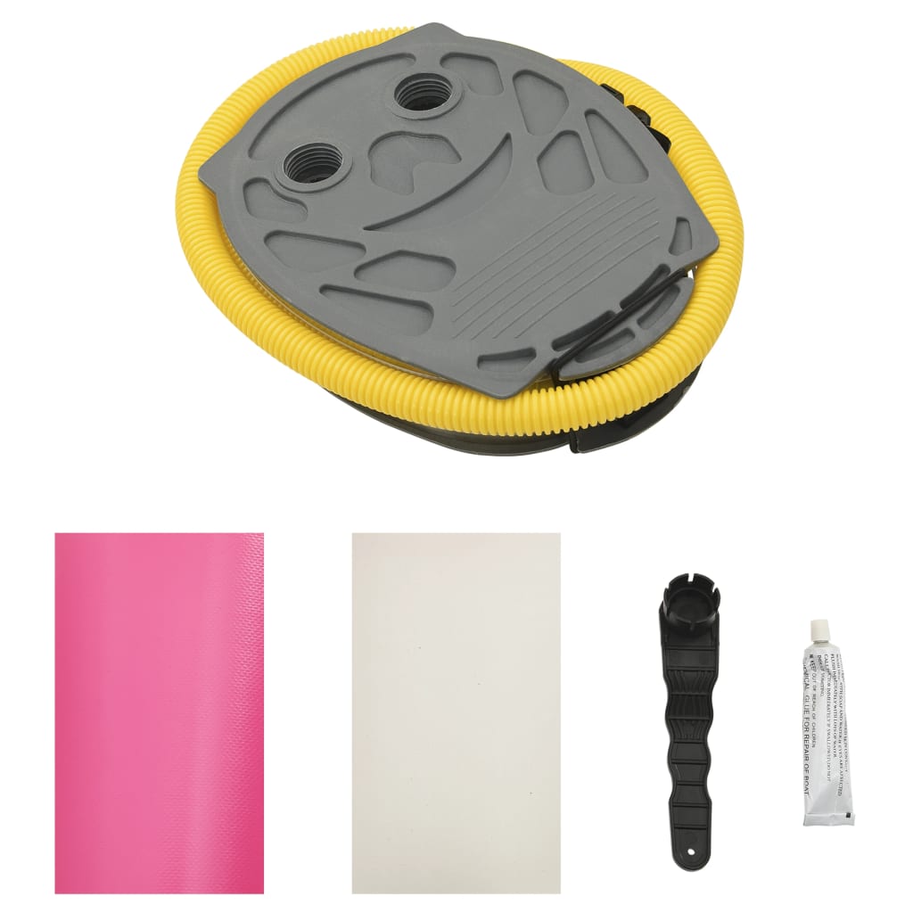 Uppblåsbar gymnastikrulle med pump 100x60 cm PVC rosa