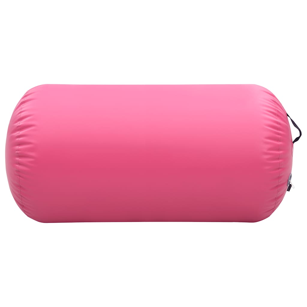 Uppblåsbar gymnastikrulle med pump 120x90 cm PVC rosa