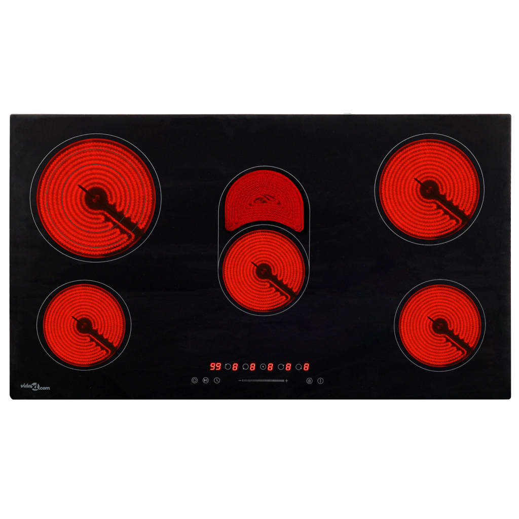 Keramikhäll med 5 plattor touchkontroll 77 cm 8500 W