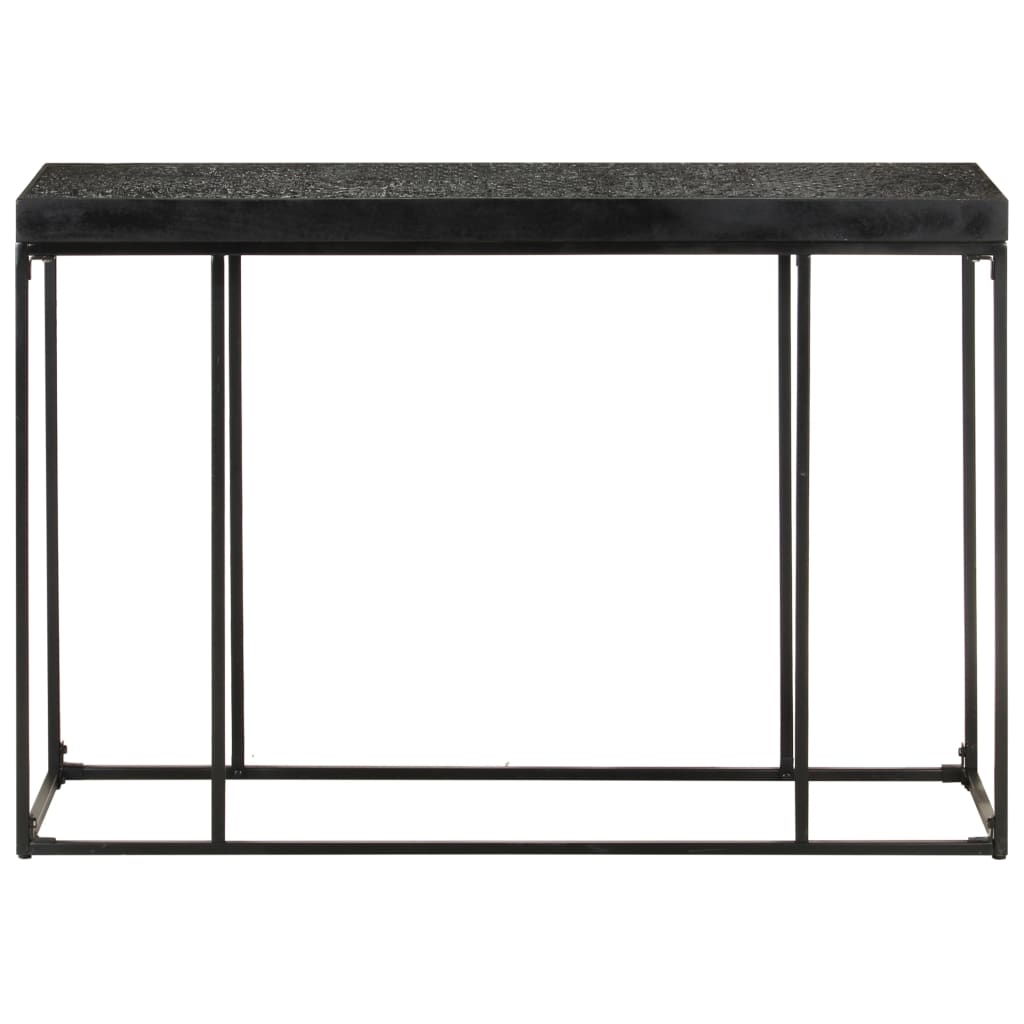 Konsolbord svart 110x35x76 cm massivt akaciaträ och mangoträ