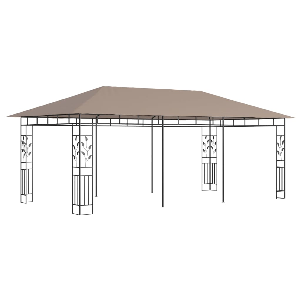 Paviljong med myggnät 6x3x2,73 m taupe 180 g/m²