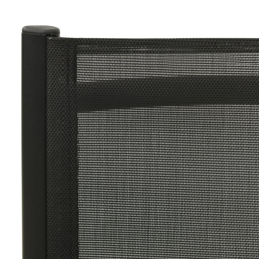 Hopfällbara trädgårdsstolar 2 st textilen och aluminium svart