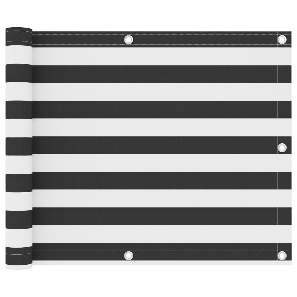 Balkongskärm antracit och vit 75x500 cm oxfordtyg